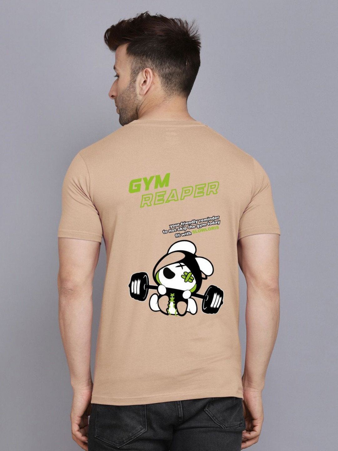 SLOWLORIS Men Graphic Printed Slim Fit T-shirt