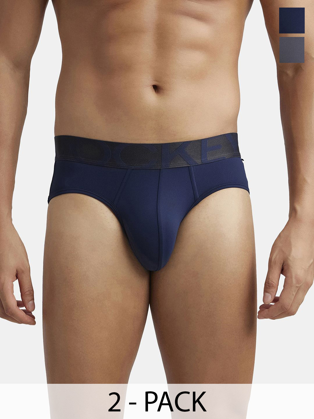 Jockey Pack of 2 Tactel Microfiber Elastane Solid Brief with Moisture Move Properties-IC27