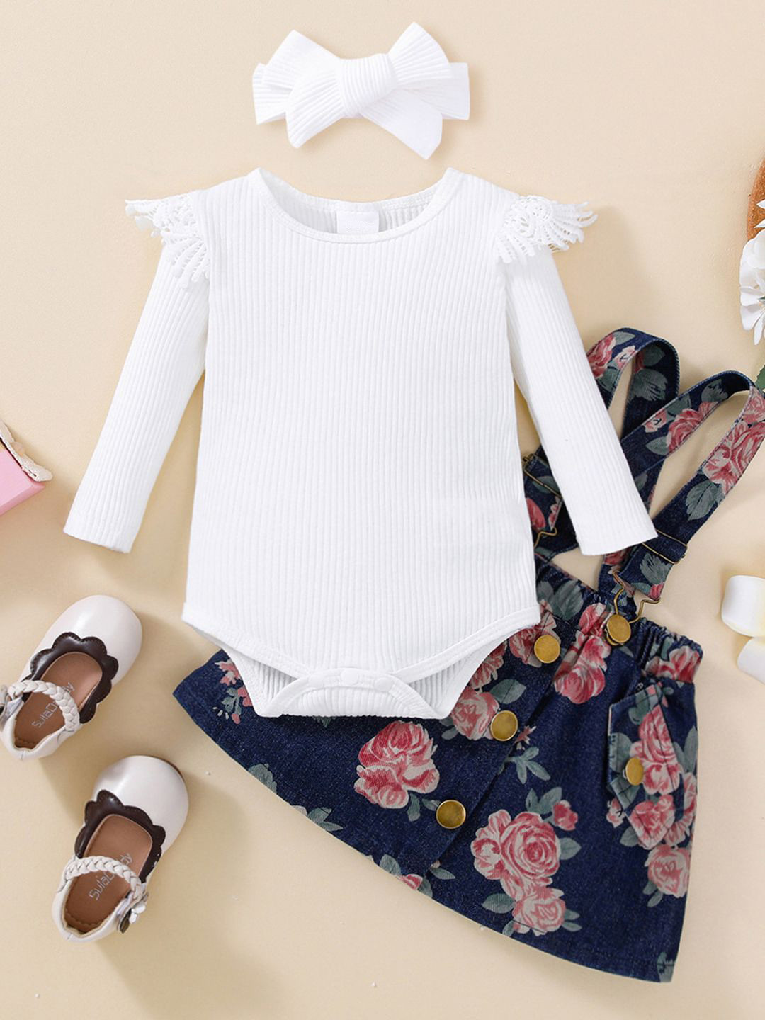 YK Girls Round Neck Leotard With Skirt