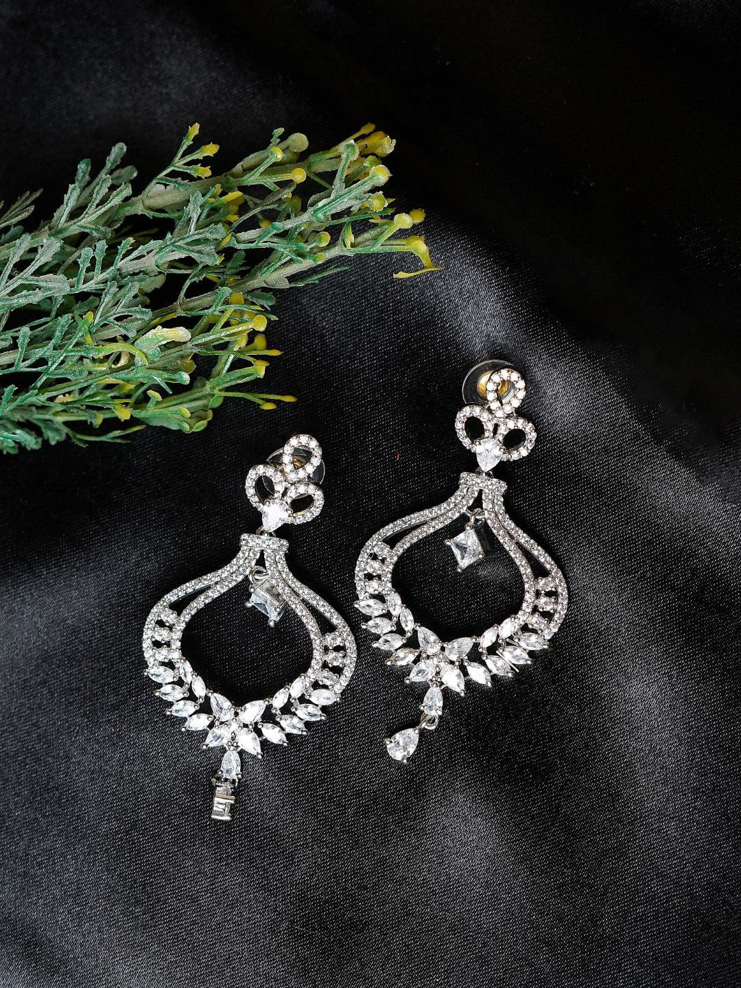 FASHION EMPIRE American Diamond Earrings Sparkling Jewelry for Party & Everyday Glam