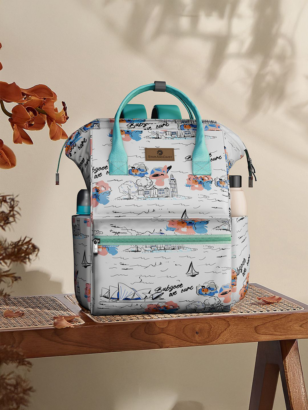 StarAndDaisy Multi-Compartments Insulated Bottles Waterproof Diaper Bags