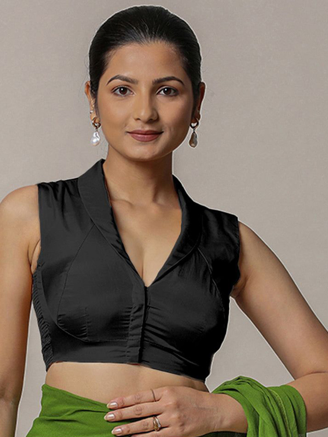 Binks Shawl-Neck Saree Blouse