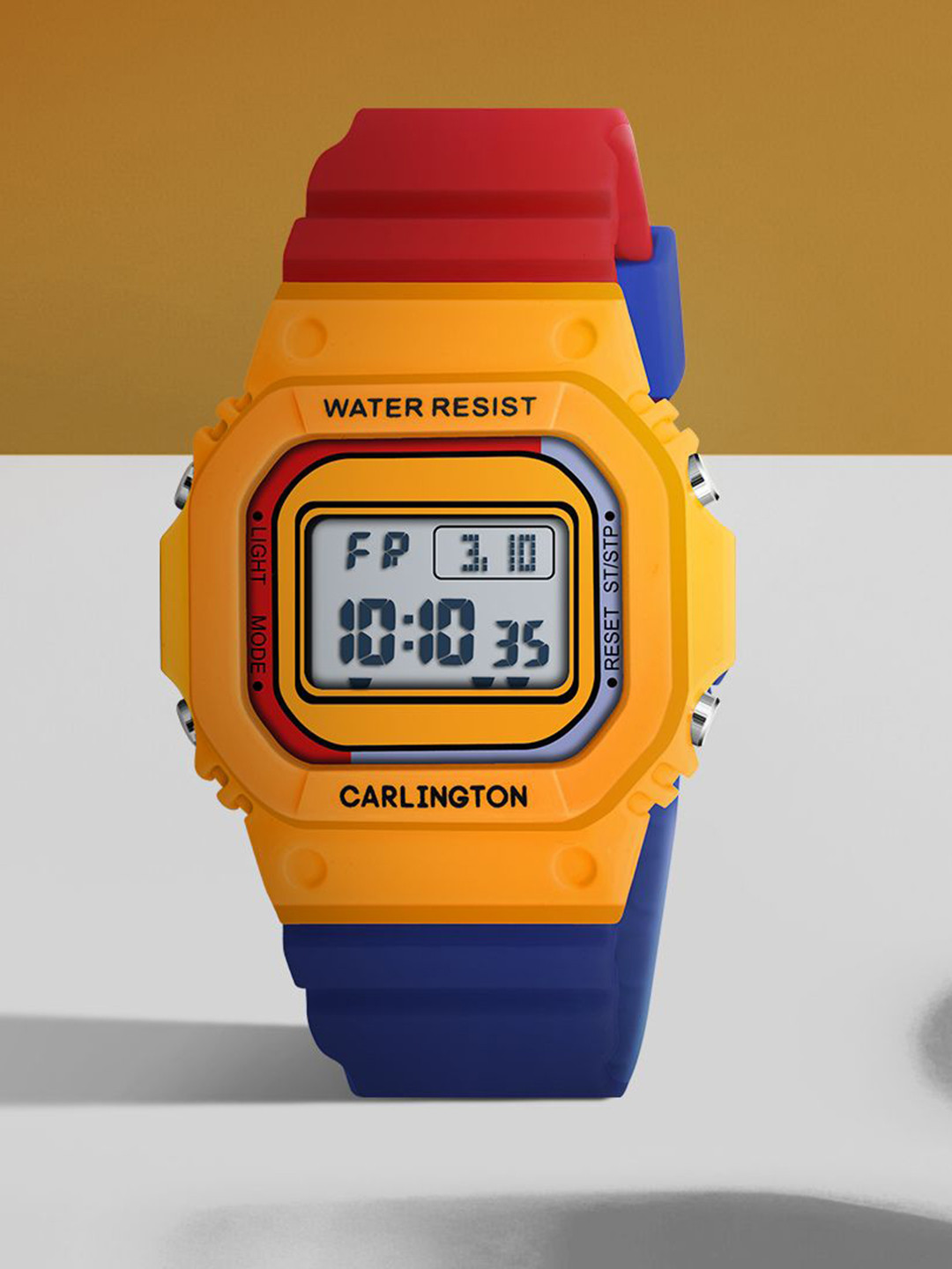 CARLINGTON Unisex Kids Dial & Straps Digital Multi Function Watch Junior 718 Yellow