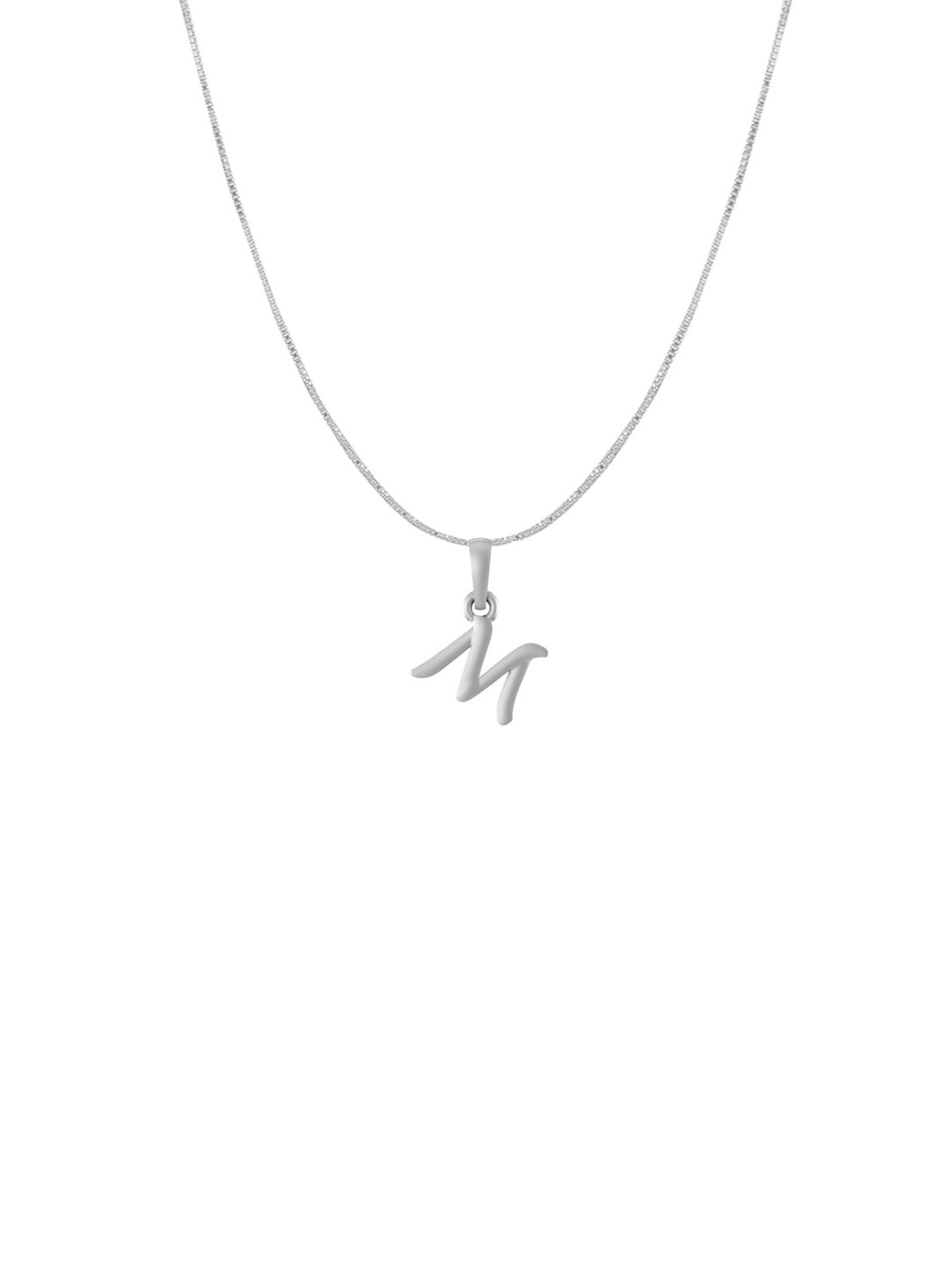 Metronaut 92.5 Sterling Silver M Alphabet Pendant with Box Chain