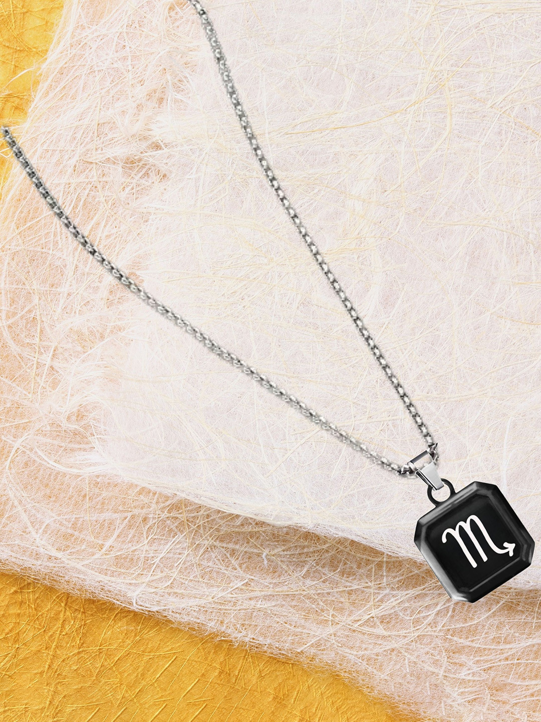 M Men Style Stainless Steel Geometric Zodiac Charm Elegant Pendant