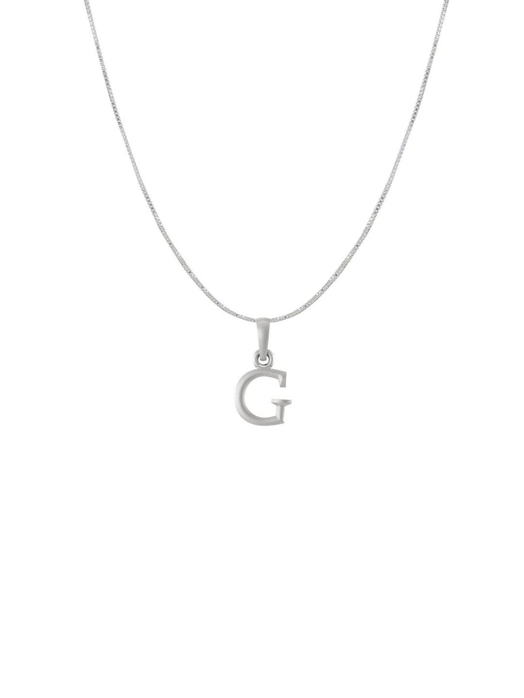 Metronaut 92.5 Sterling Silver G Alphabet Pendant With Box Chain