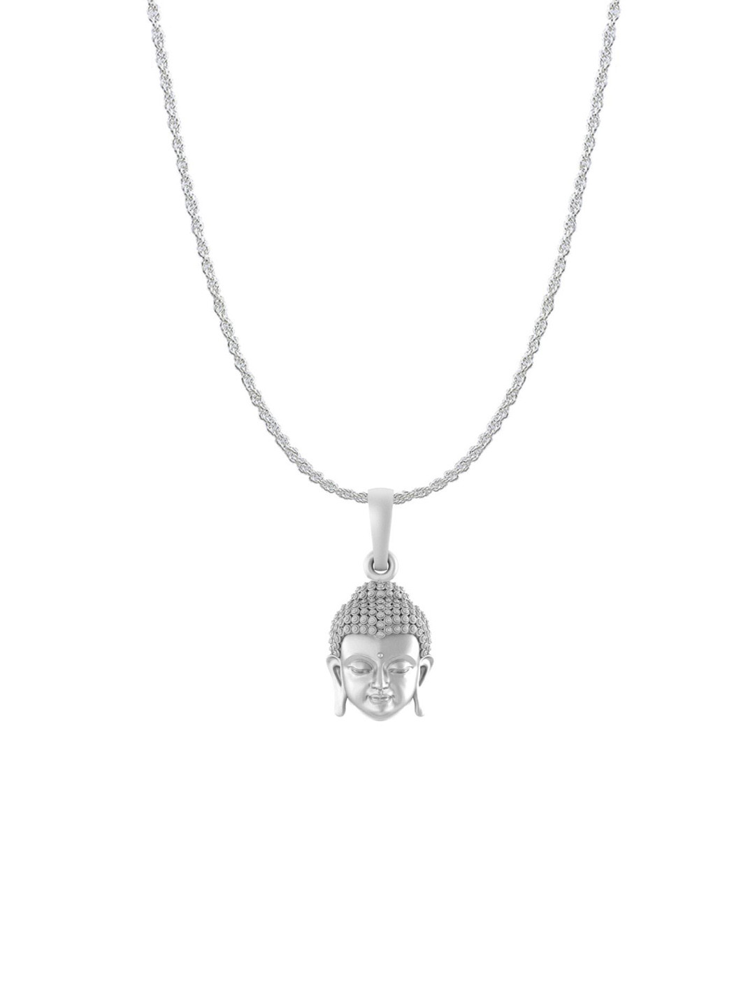 Metronaut 92.5 Sterling Silver Buddha Pendant With Rope Chain