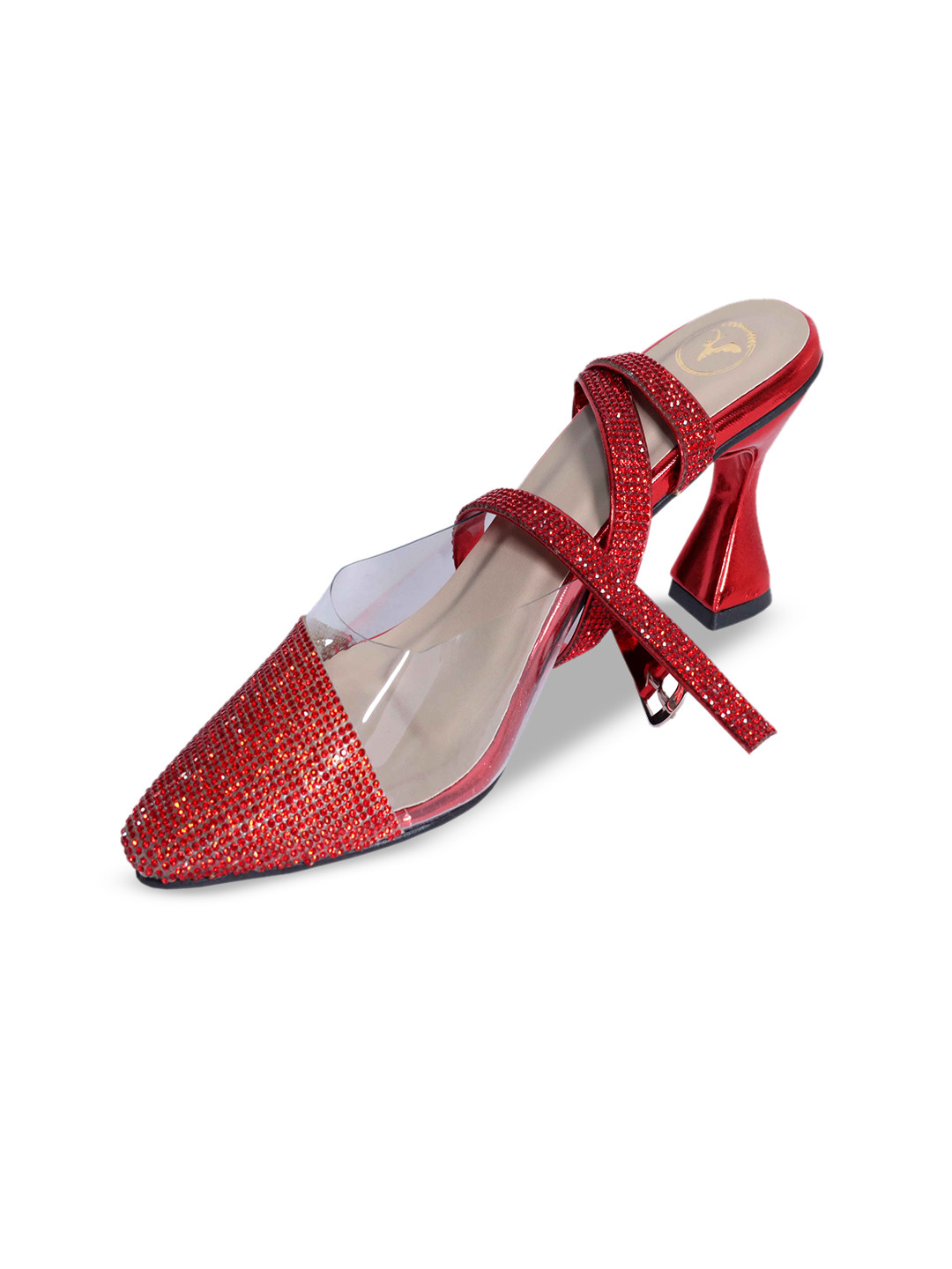 Sana K Luxurious Footwear Women Embellished Pointed Toe Party Gladiators Sandals