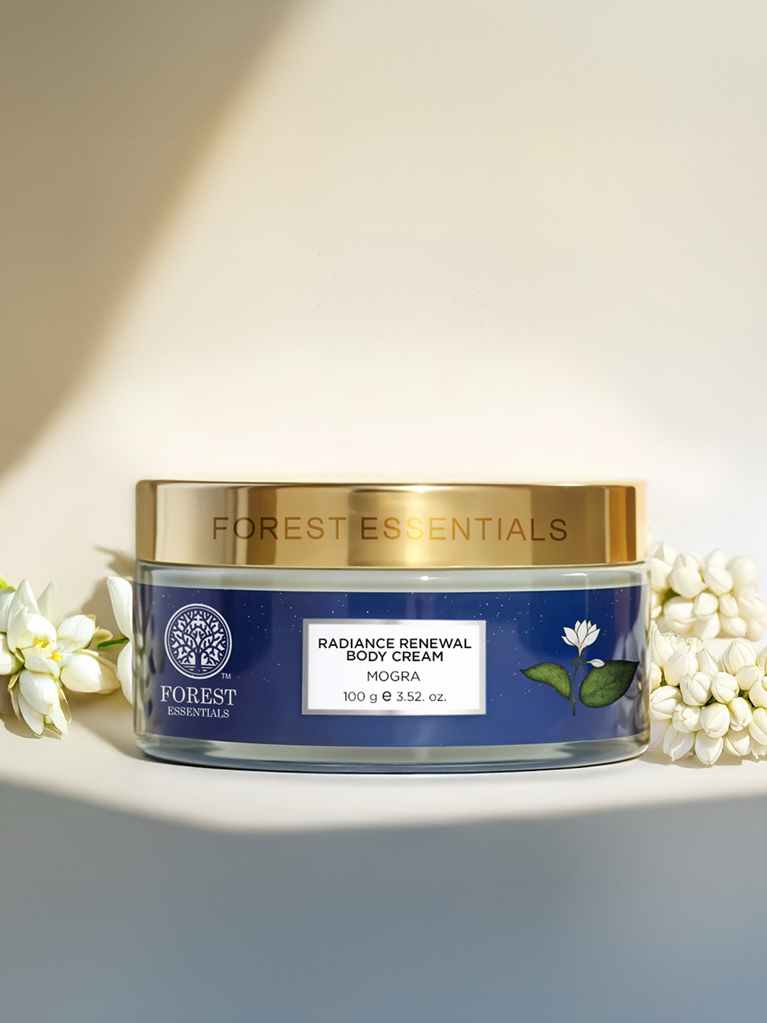 Forest Essentials Mogra Radiance Renewal Body Cream for Dry Skin Repair - 100g