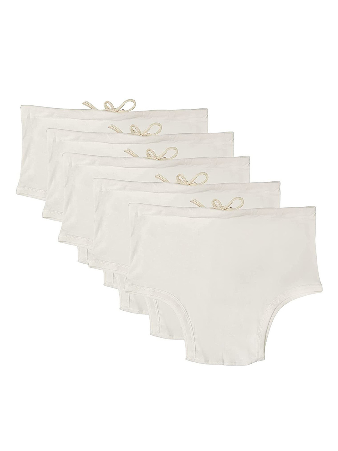 UNDERLOOP Pack Of 5 Cotton Mid-Rise Basic Briefs jangmustt5-85-WHITE