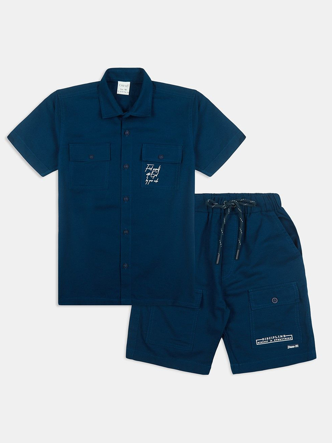 CAVIO Boys Short Sleeves Pure Cotton Shirt With Shorts