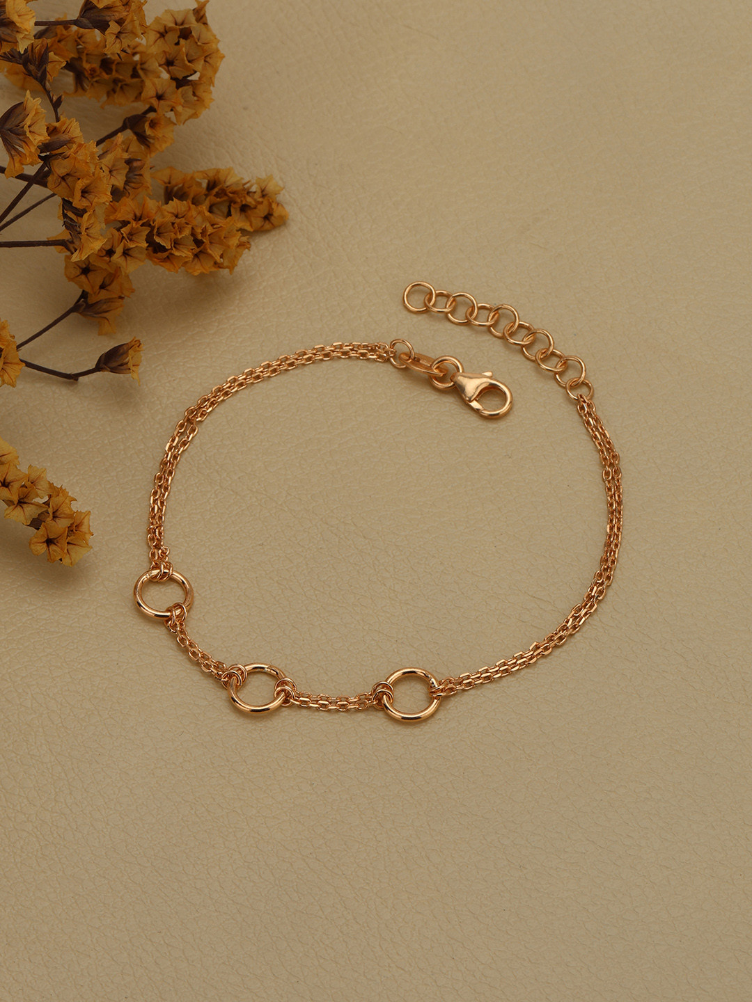 DressBerry 18kt Rose Gold Plated with Double Chain Wraparound Bracelet