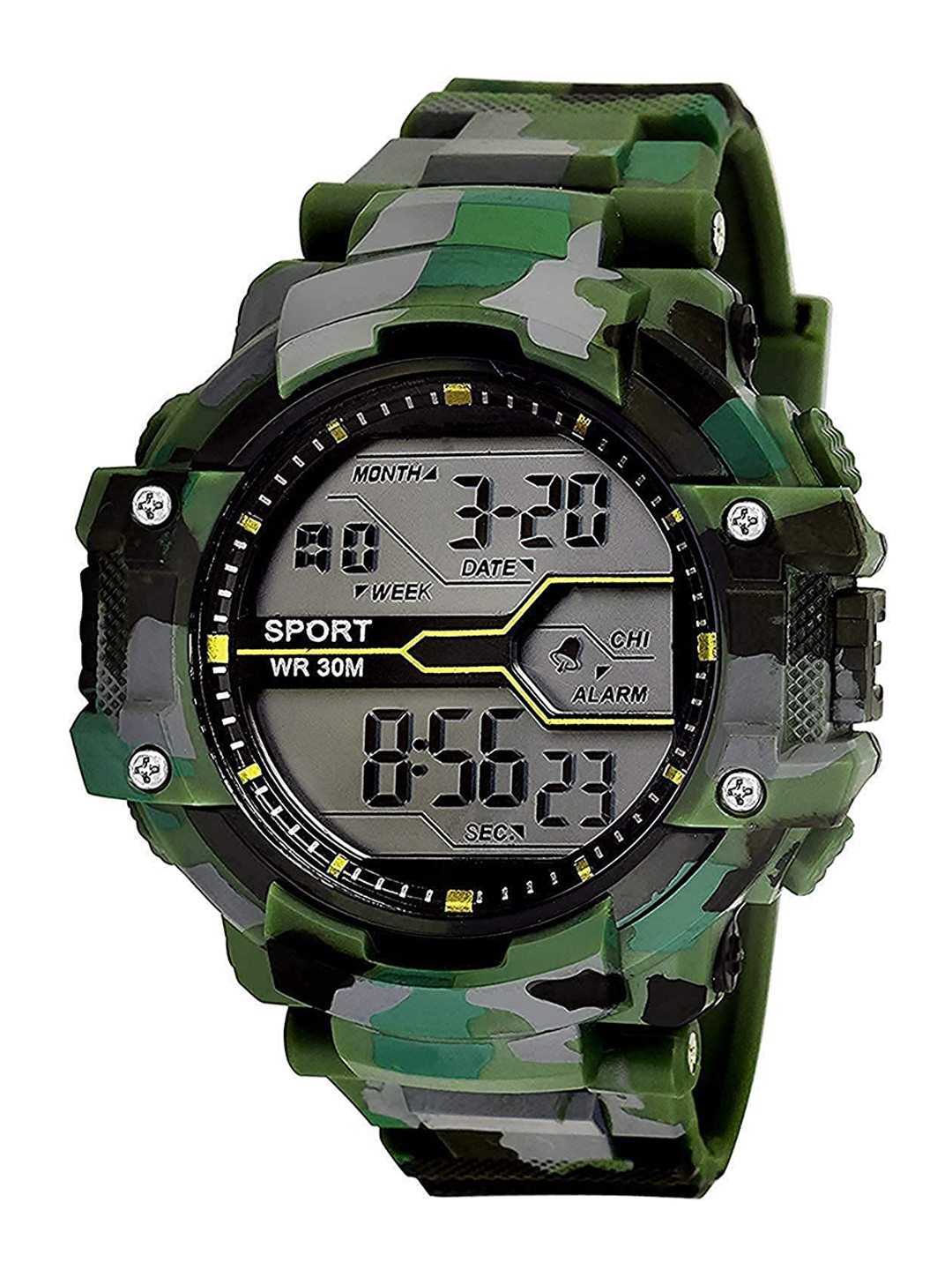 JUST LIKE Boys Dial & Bracelet Style Straps Analogue Watch green army digital