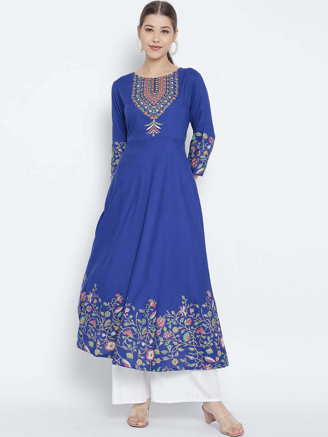 IKRASS Floral Yoke Design Anarkali Kurta