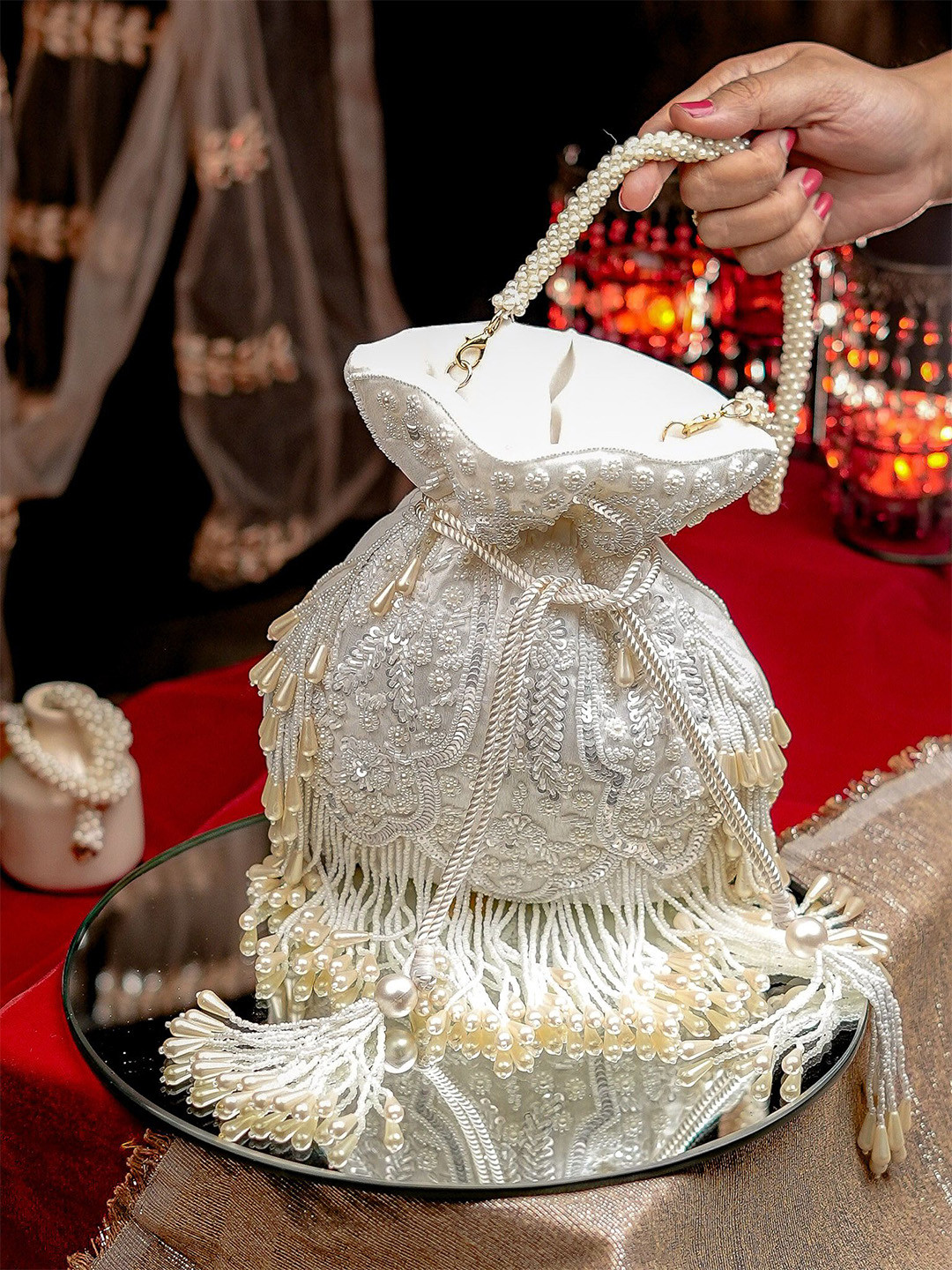 NR By Nidhi Rathi Embellished Water Resistant Potli Bag