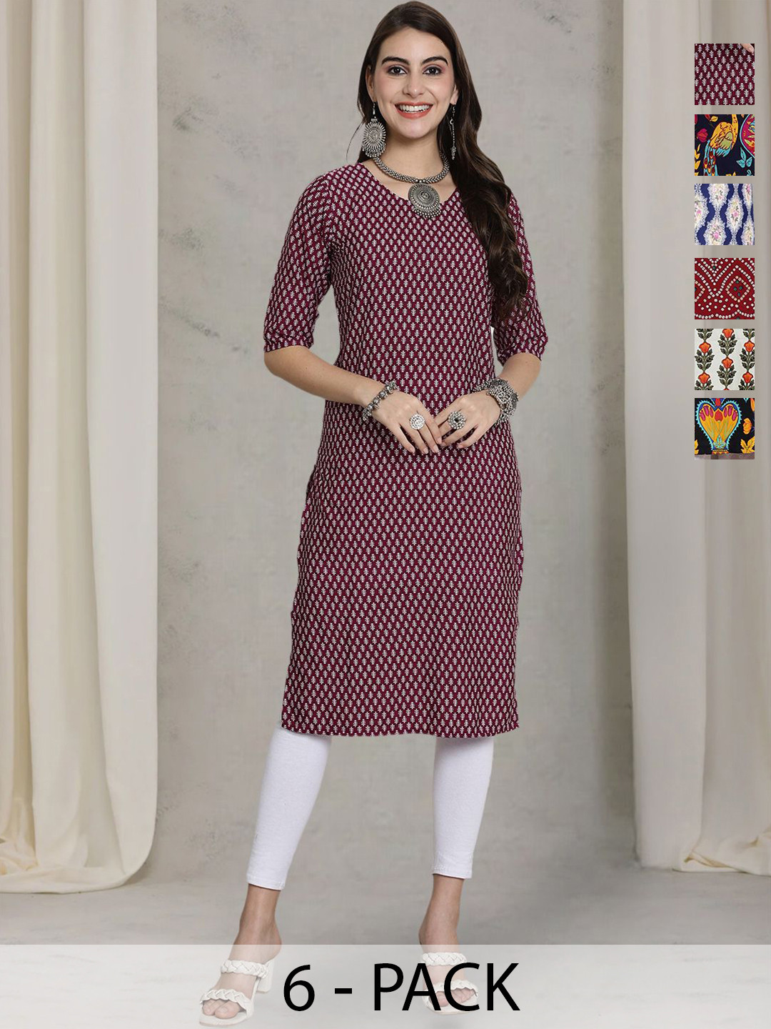 7Threads Women Ethnic Motifs  rugular stright knee leanth thred work