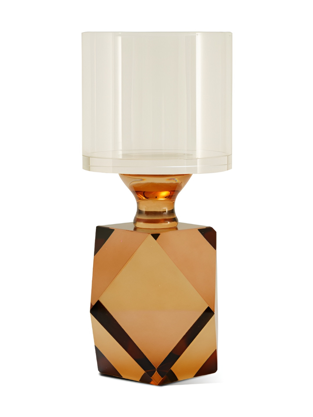 gloss Norway Beige Glass Textured Candle Holder