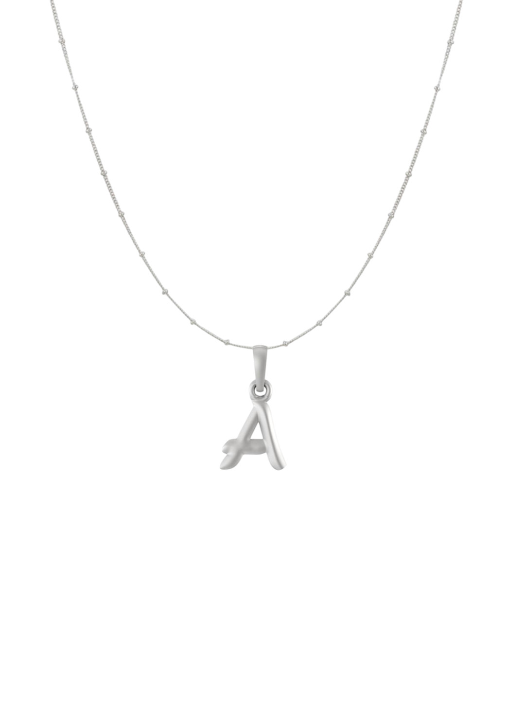 Metronaut 92.5 Sterling Silver A Alphabet Pendant with Ball Chain