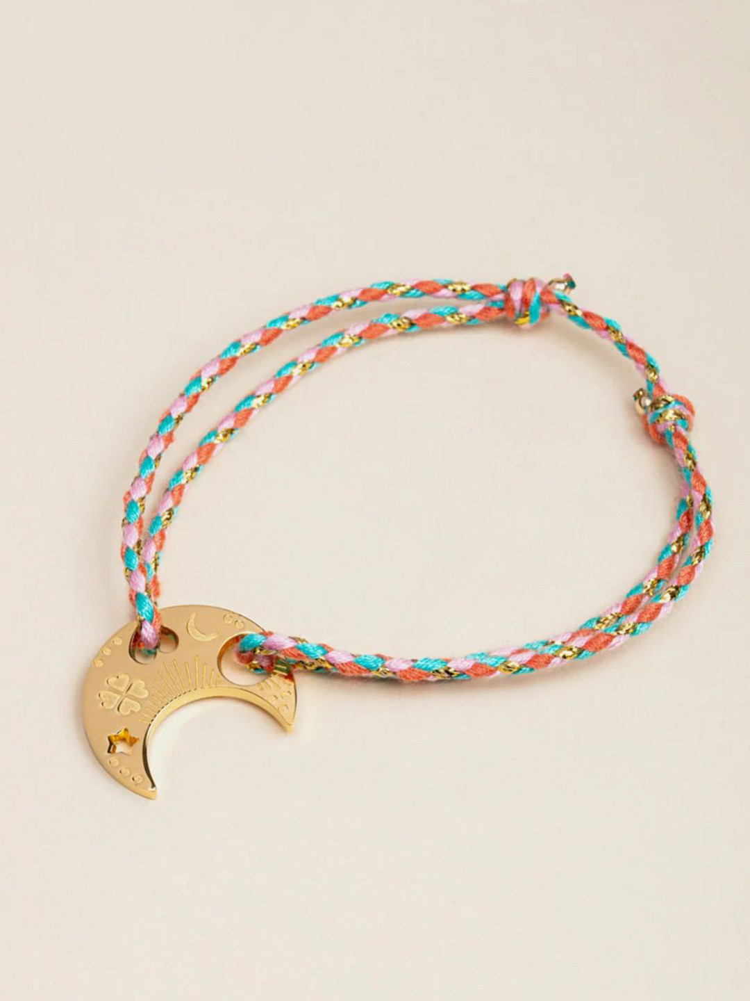 Just Lil Things Gold-Plated Moon Clove Wraparound Bracelet