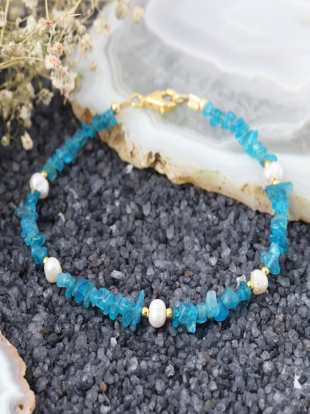 Nirvana Unisex Sterling Silver Pearls Handcrafted Gold-Plated Wraparound Bracelet