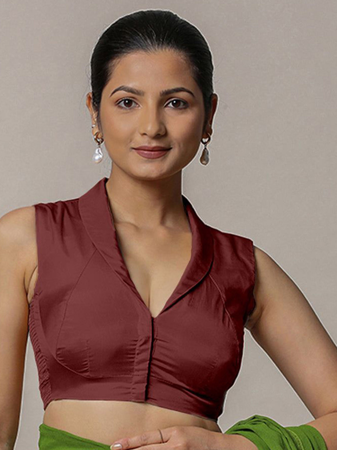 Binks Shawl-Neck Saree Blouse