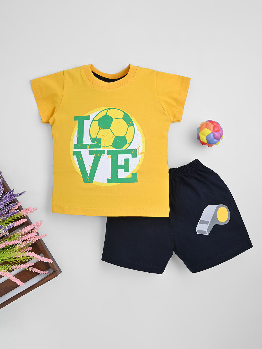 KIDSCUTE Boys Printed Short Sleeves Pure Cotton T-shirt With Shorts