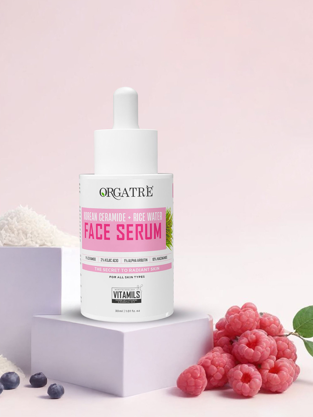 Orgatre Korean Ceramide & Rice Water Face Serum - 30 ml