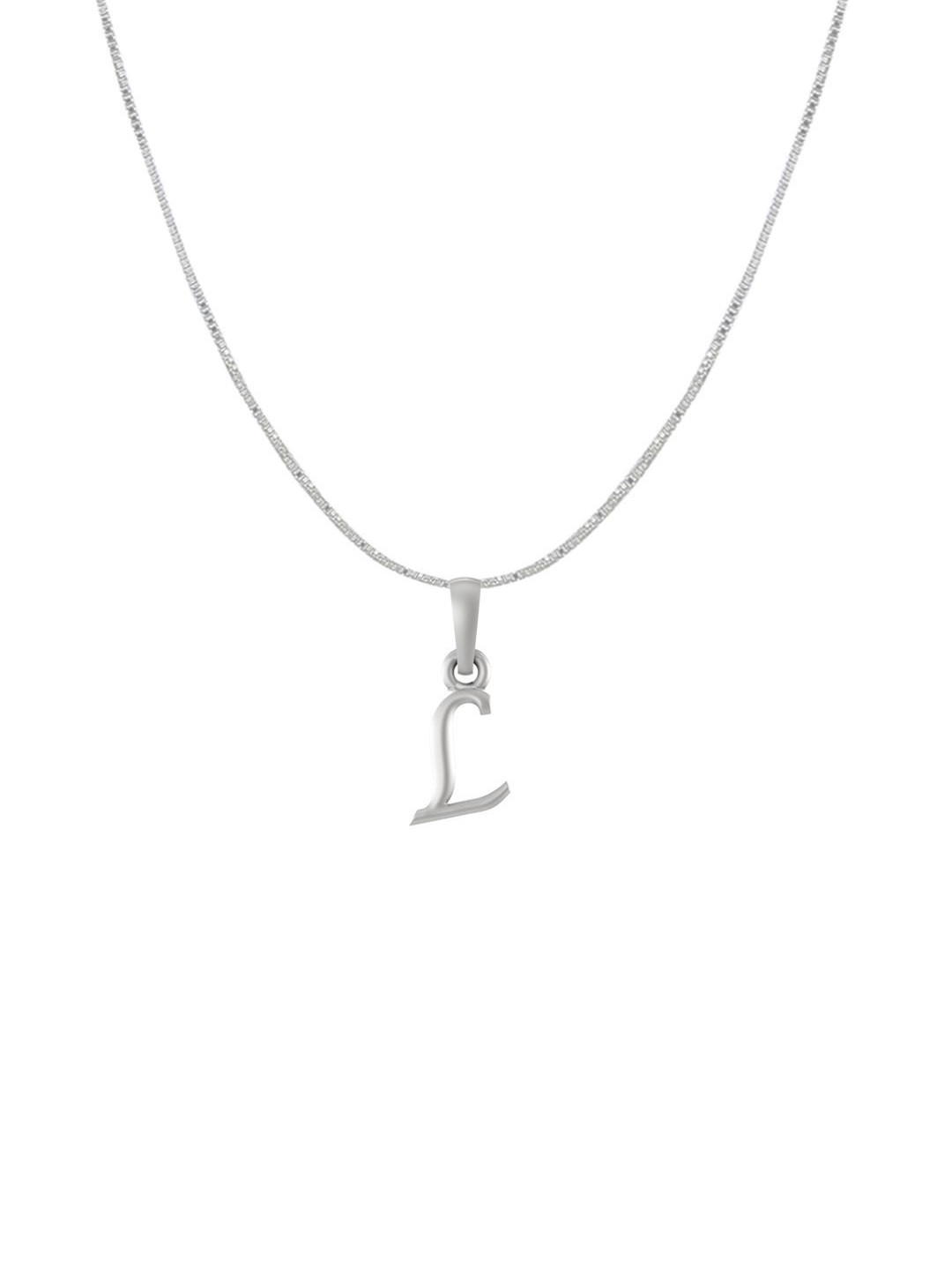 Metronaut 92.5 Sterling Silver L Alphabet Pendant with Box Chain