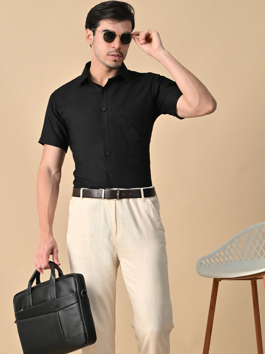 DESIGN UP Signature Comfort Linen Slim fit Casual Shirt