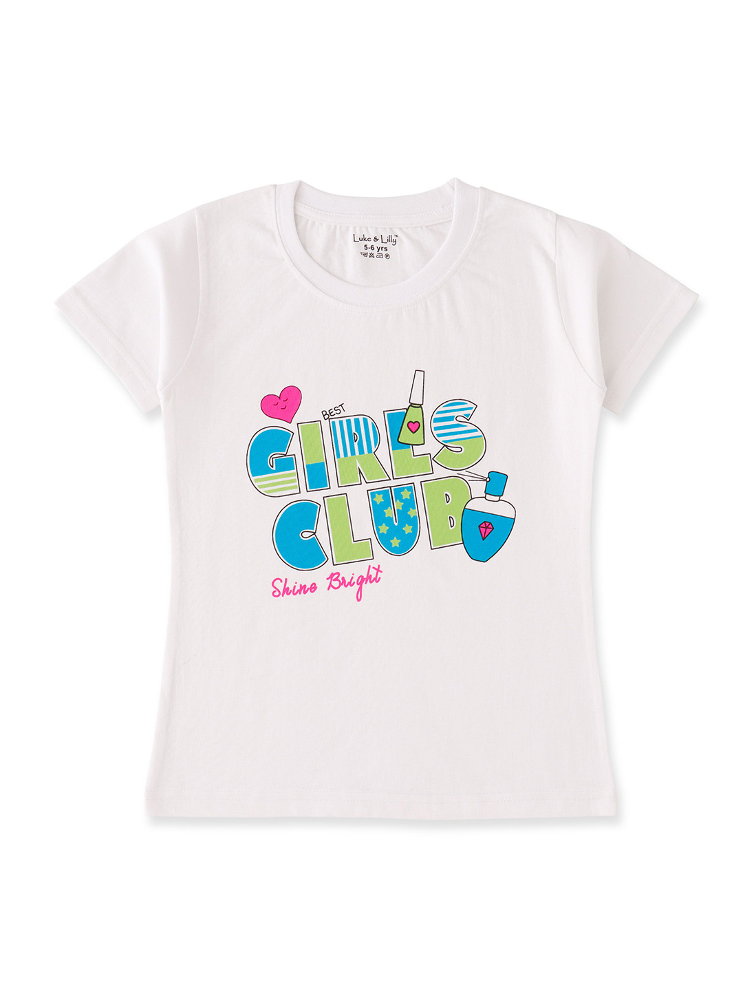 Luke & Lilly Girls Printed Applique T-shirt