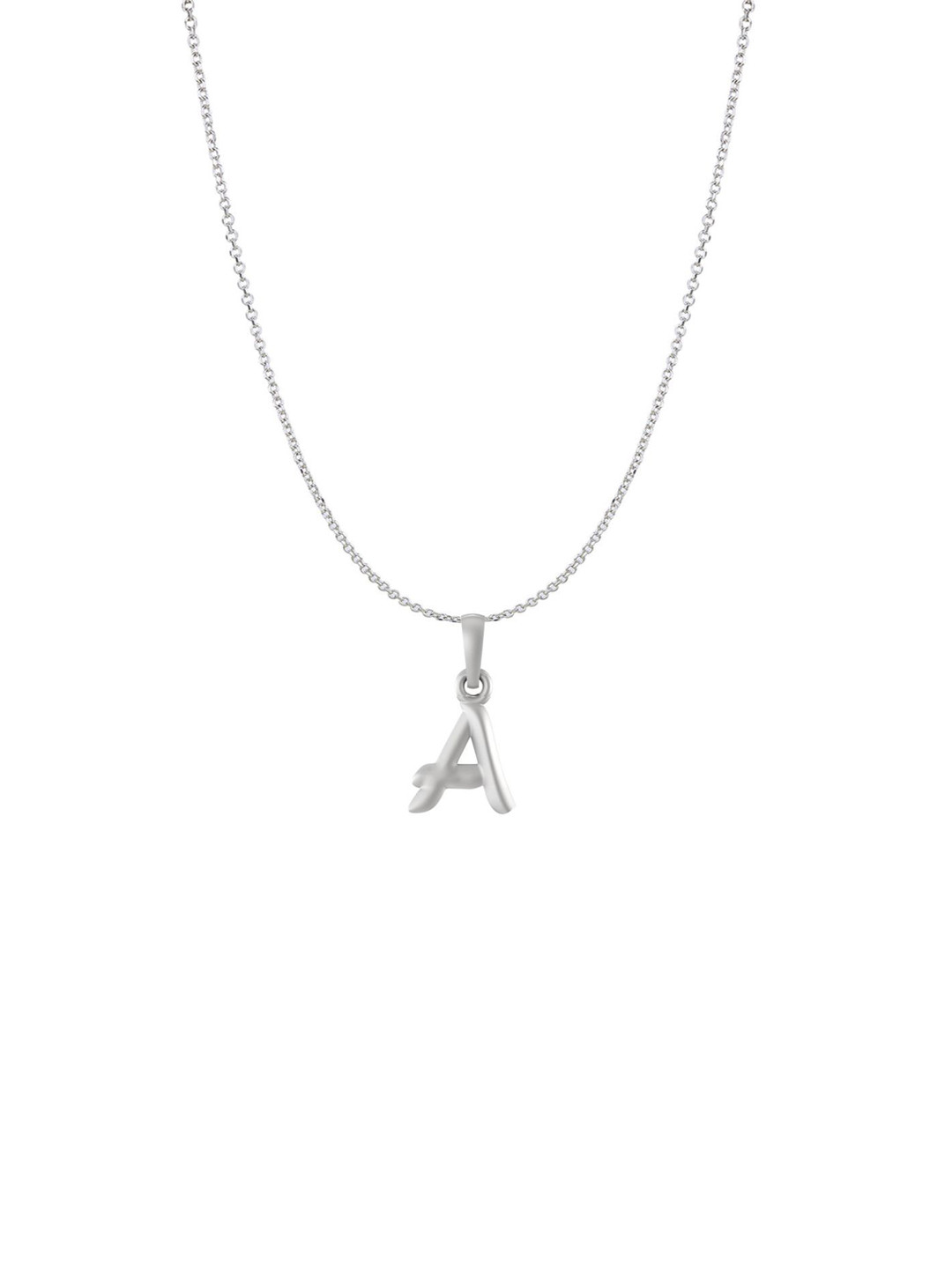 Metronaut 92.5 Sterling Silver A Alphabet Pendant with Anchor Chain