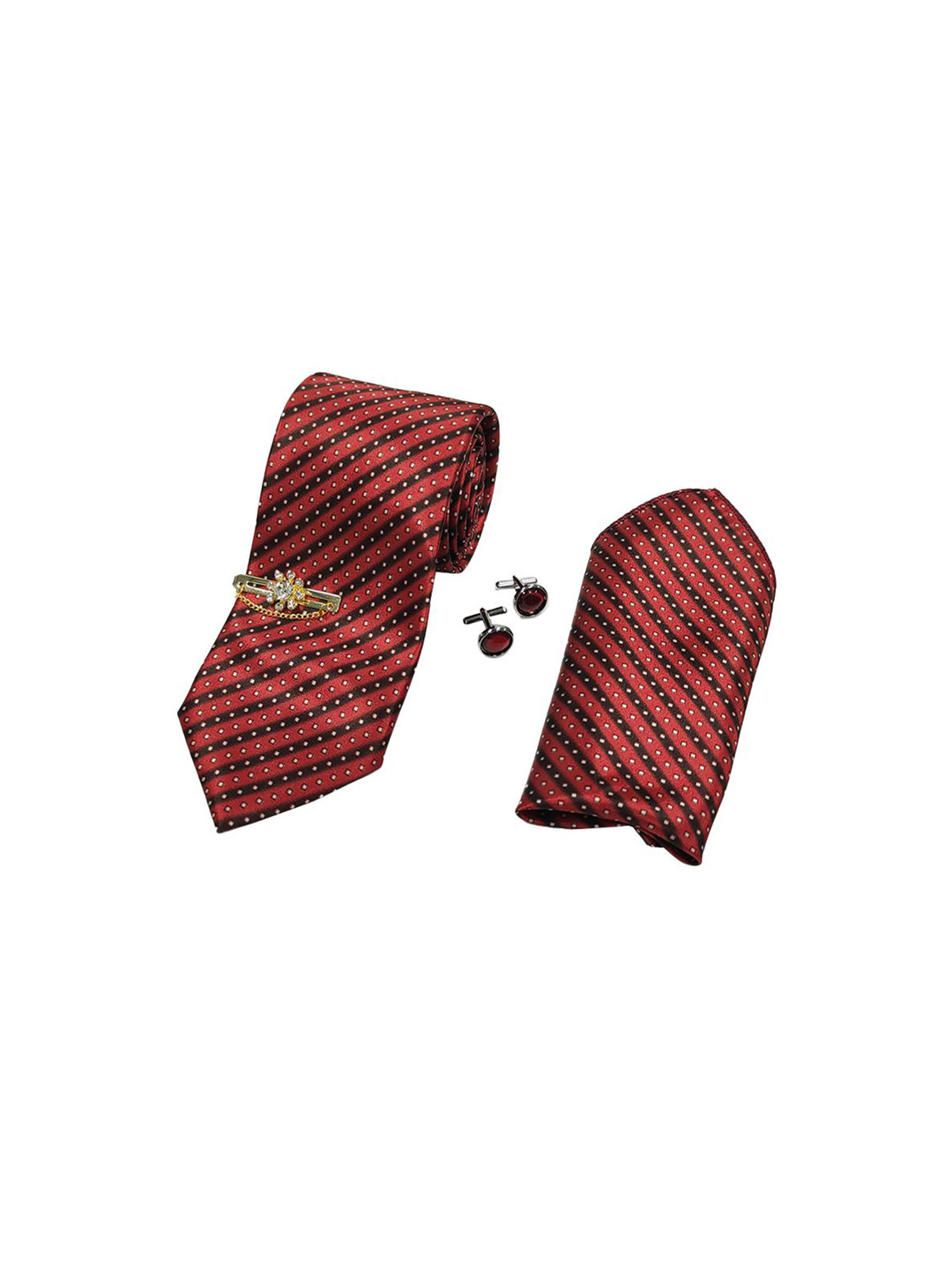 RARE COMBEE GROUP Men Necktie Pocket Square Cufflinks & Tie Pin Accessory Gift Set