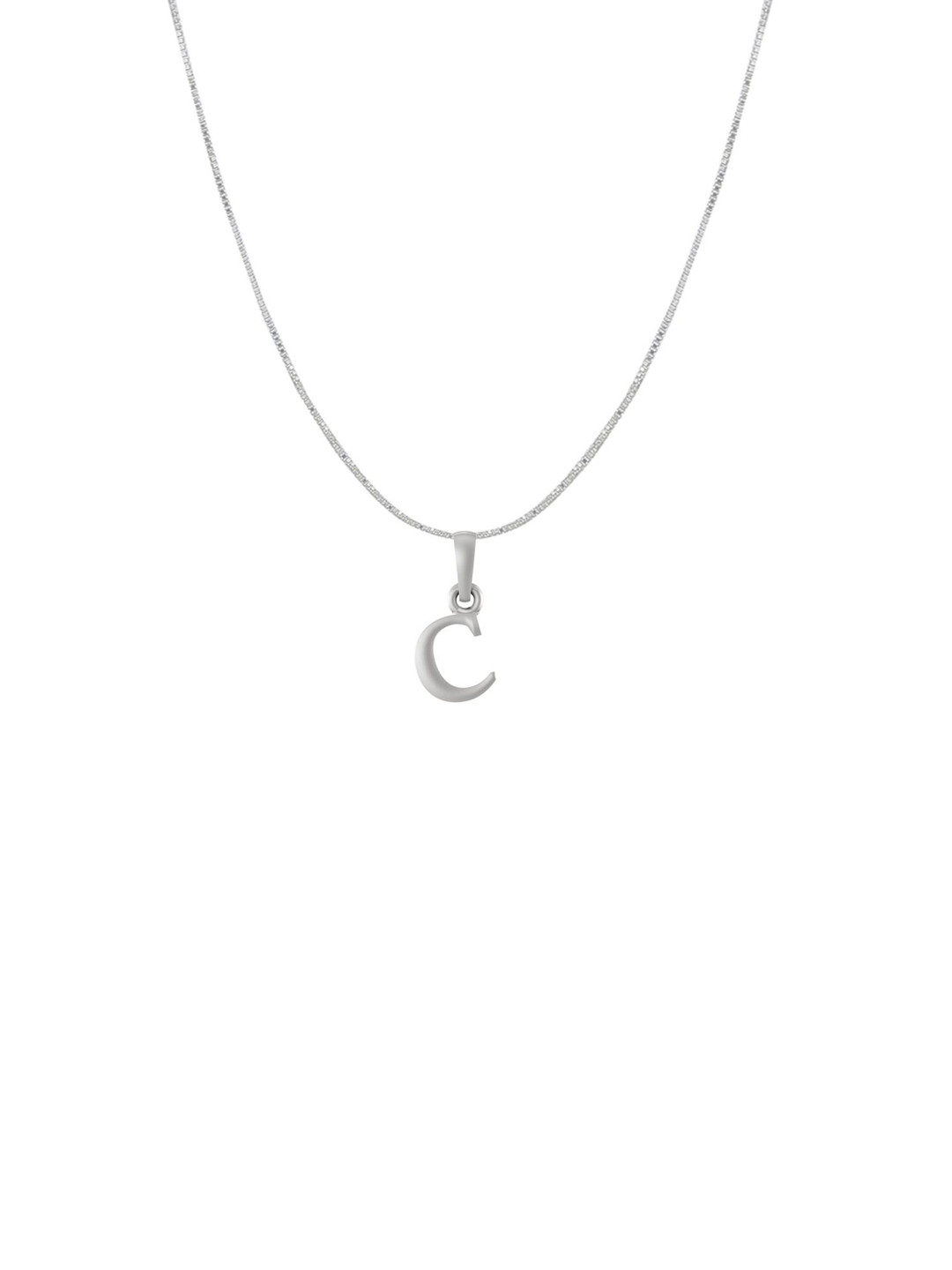 Metronaut 92.5 Sterling Silver C Alphabet Pendant with Box Chain