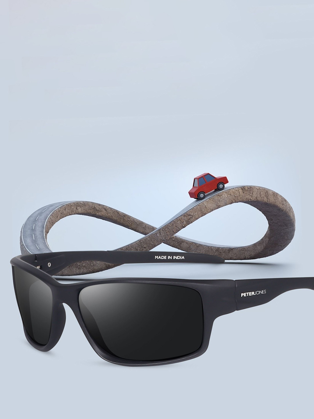 Peter Jones Eyewear Unisex Rectangle Sunglasses with Polarised Lens PO628B