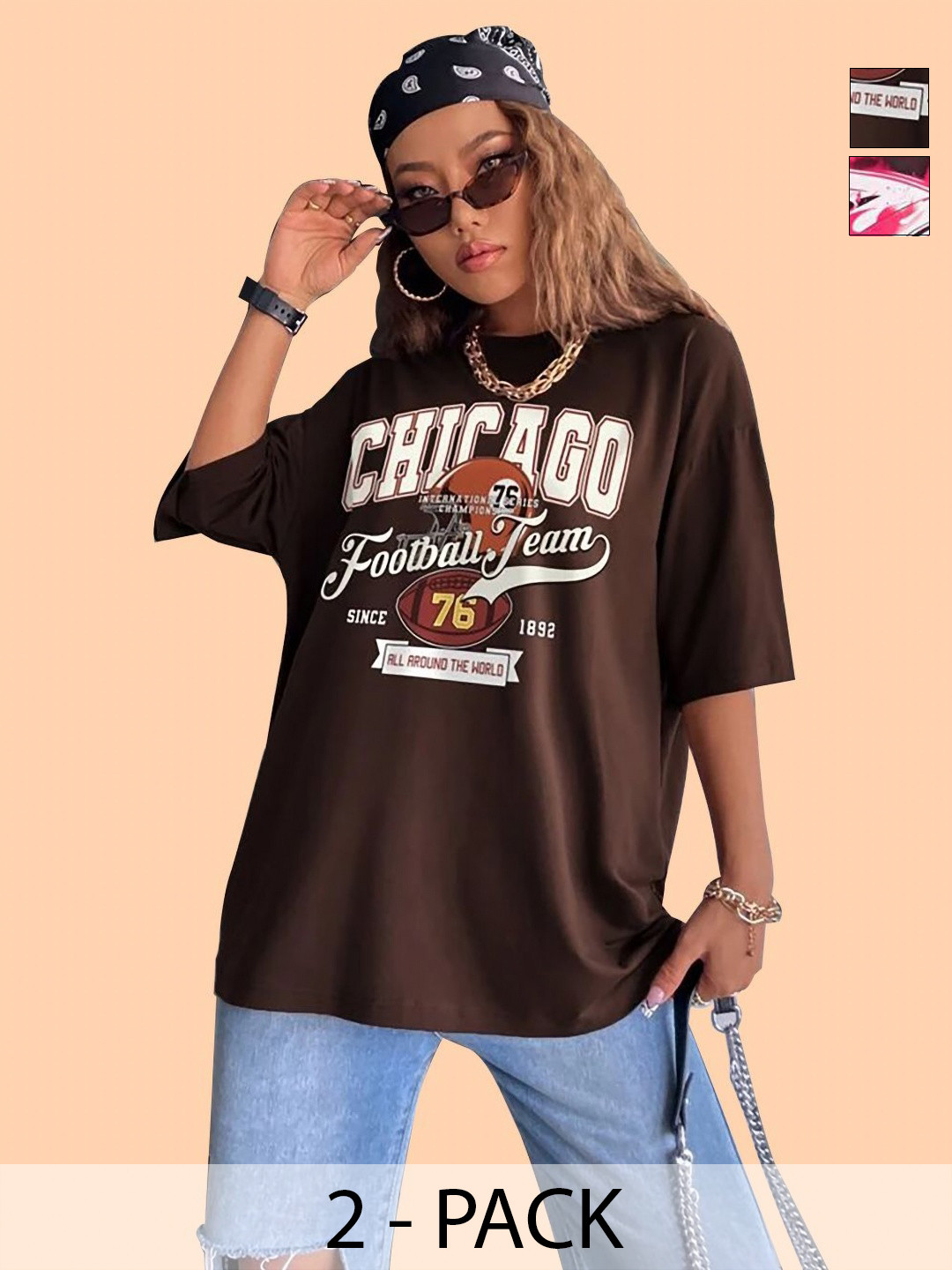 Metronaut Women Biker 2 Printed Hooded Applique T-shirt