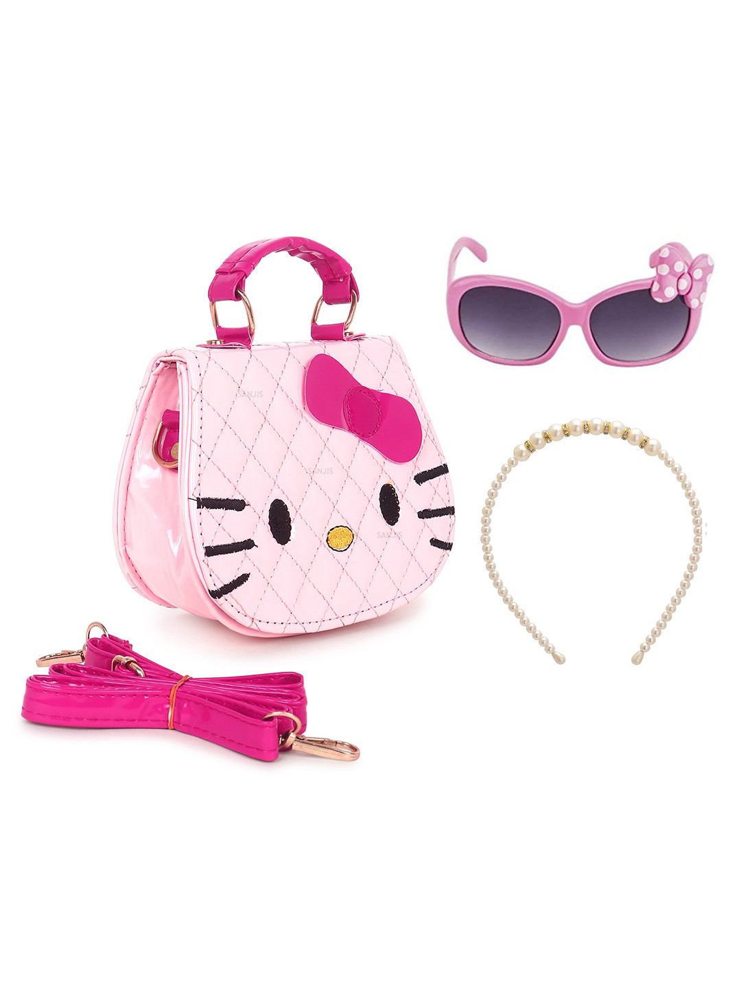 Sanjis Enterprise Printed Crossbody Sling Bag With Sunglass & Hairband