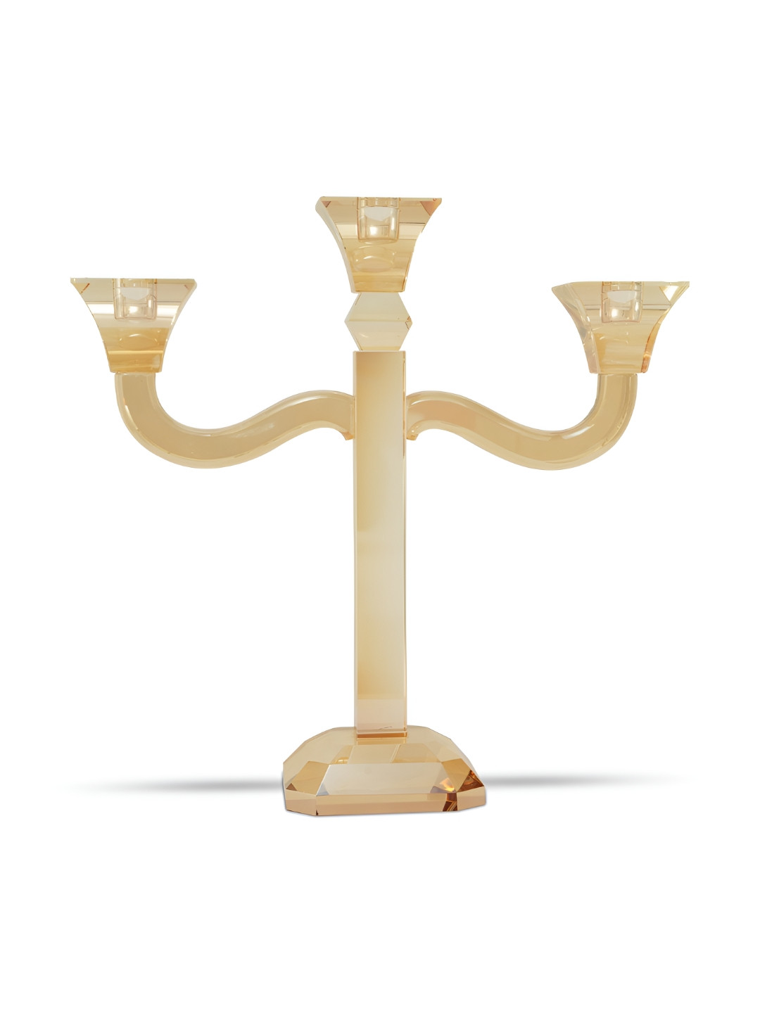 gloss Beige Aluminium Candle Holders