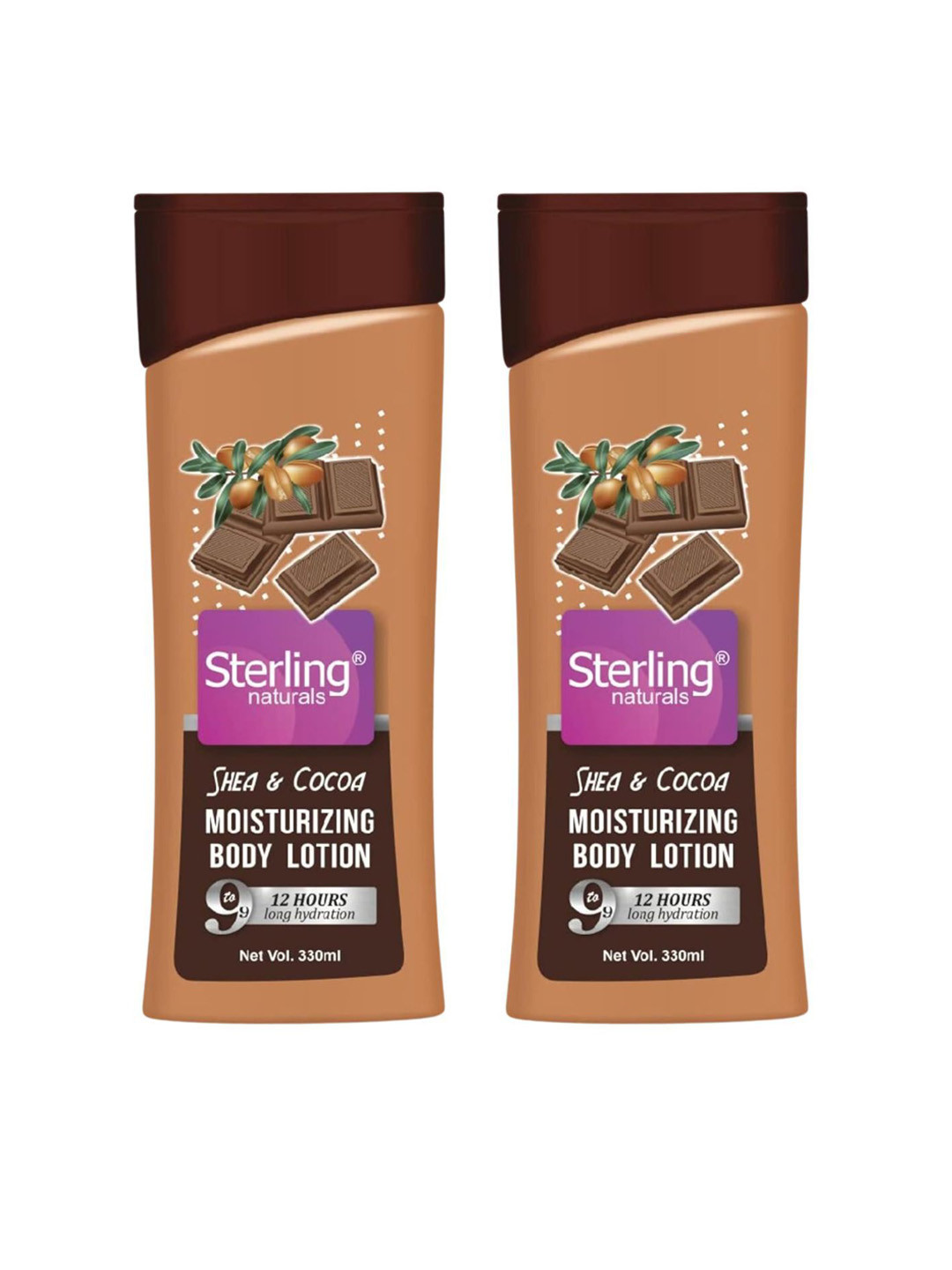 Sterling Naturals Women Body Lotion Shea & Cocoa Pack of 2 Moisturising 330ml