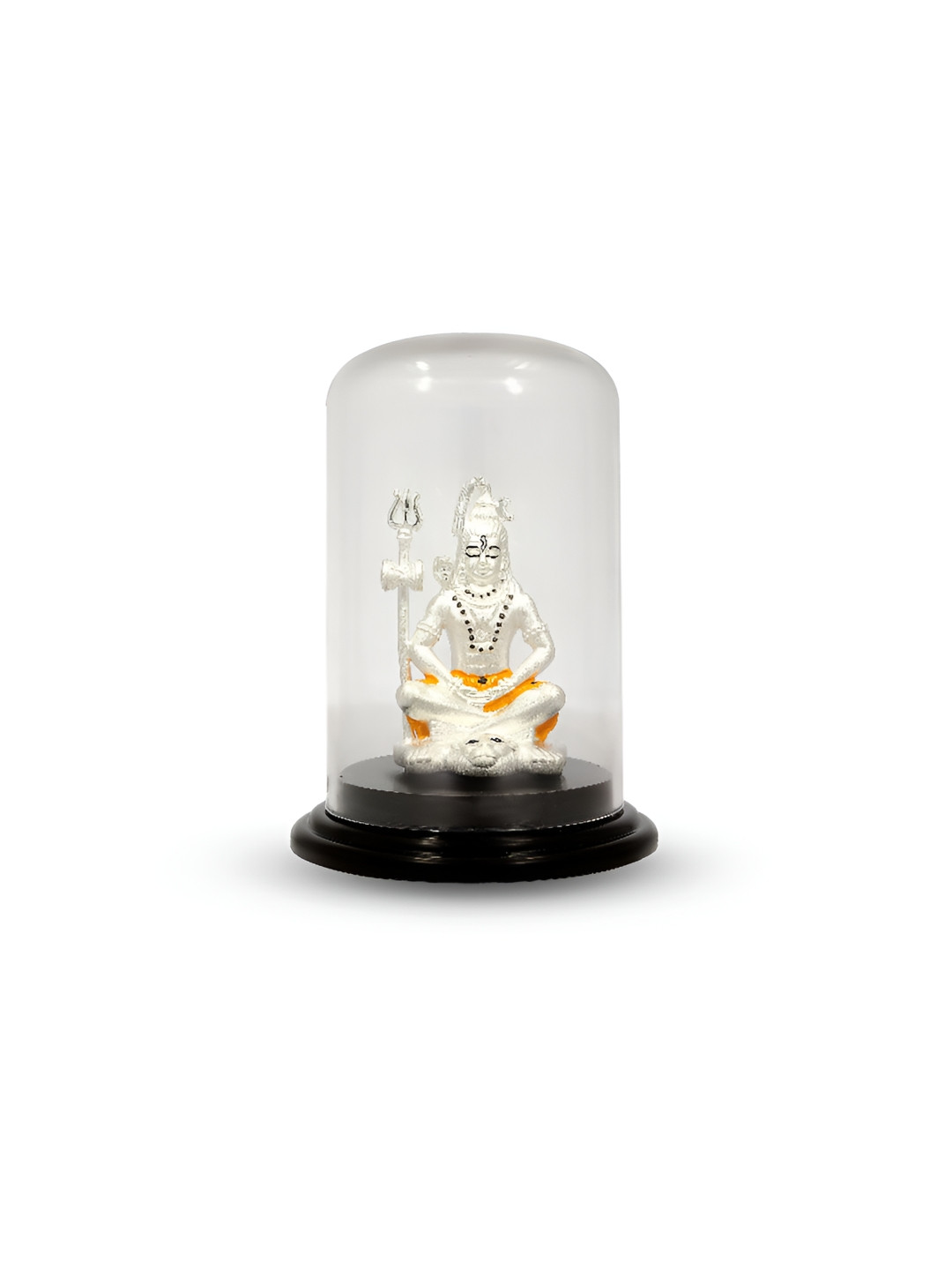 BHIMA Lord Shiva Silver Metal Metallic Prayer Room Tiny Showpiece - 3.3 Inches