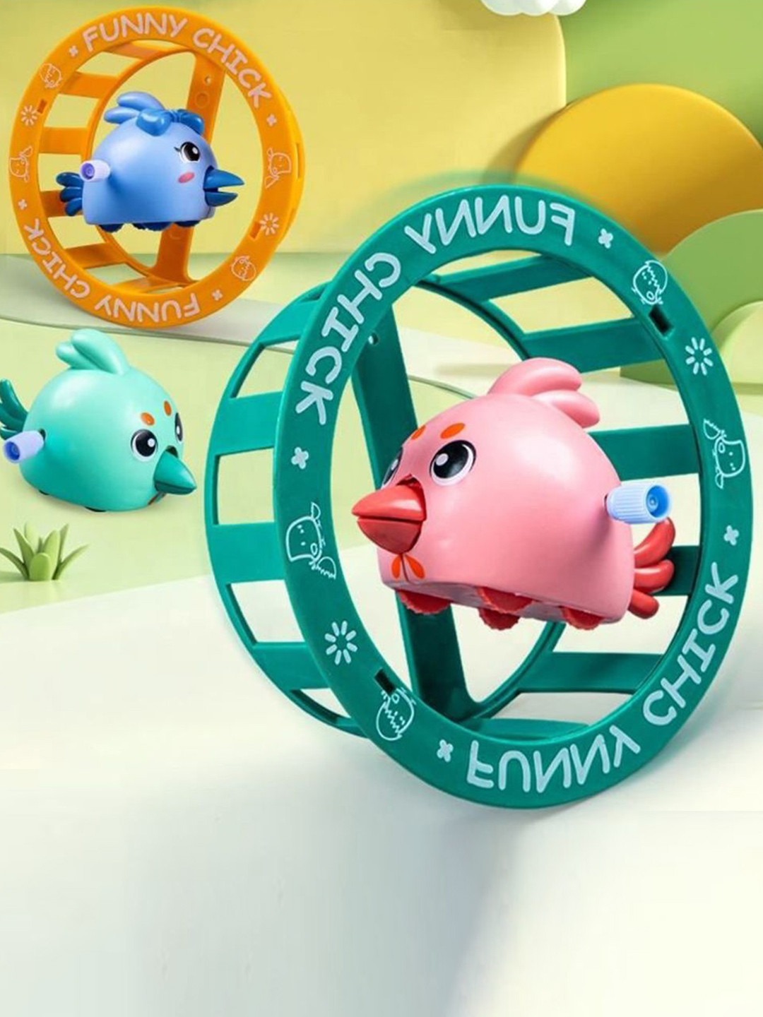 PIPALIYA Kids Funny Roller Chick 360 Clockwork Spinning & Rolling Wind-Up Toy