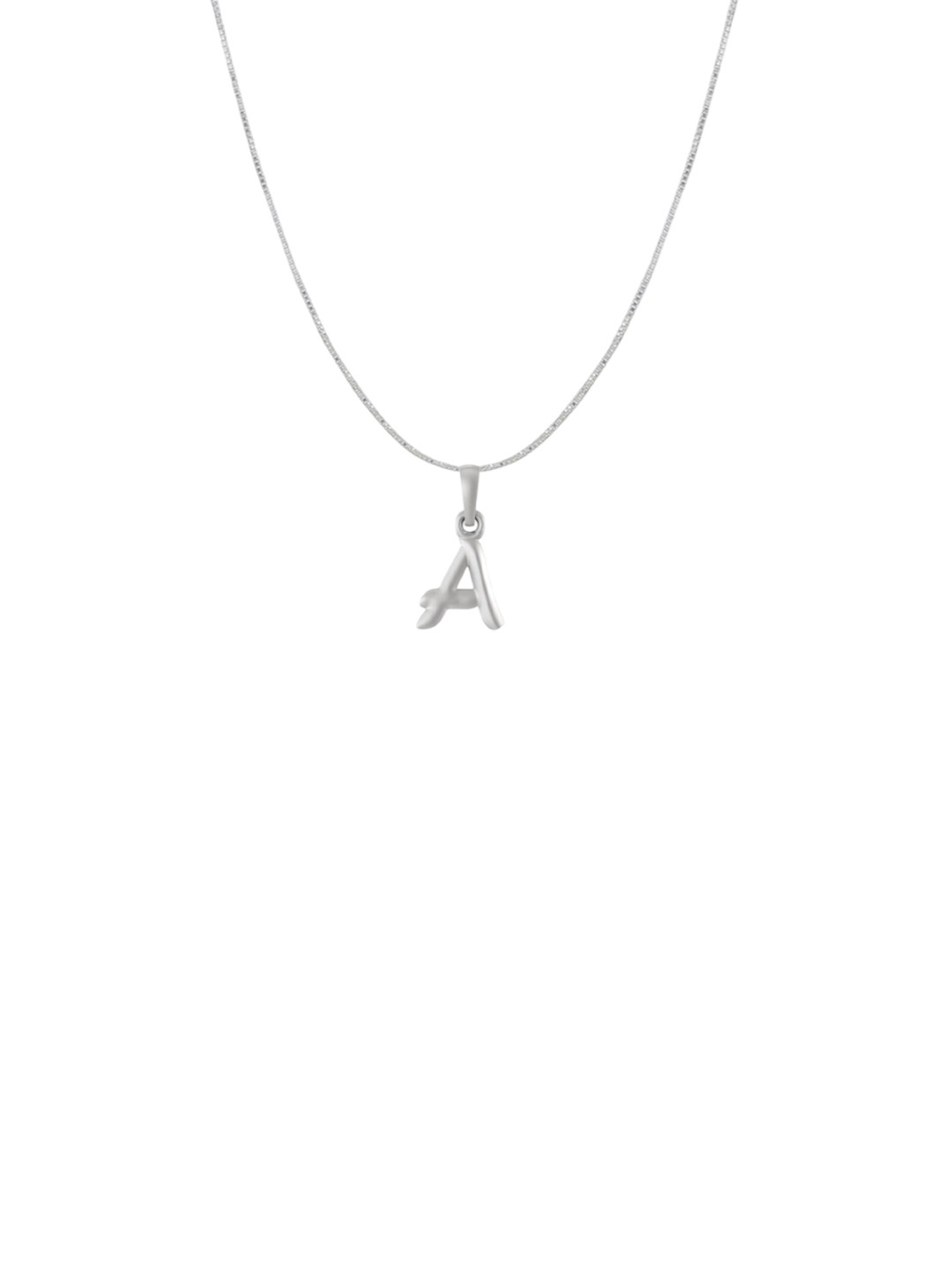 Metronaut 92.5 Sterling Silver A Alphabet Pendant with Box Chain