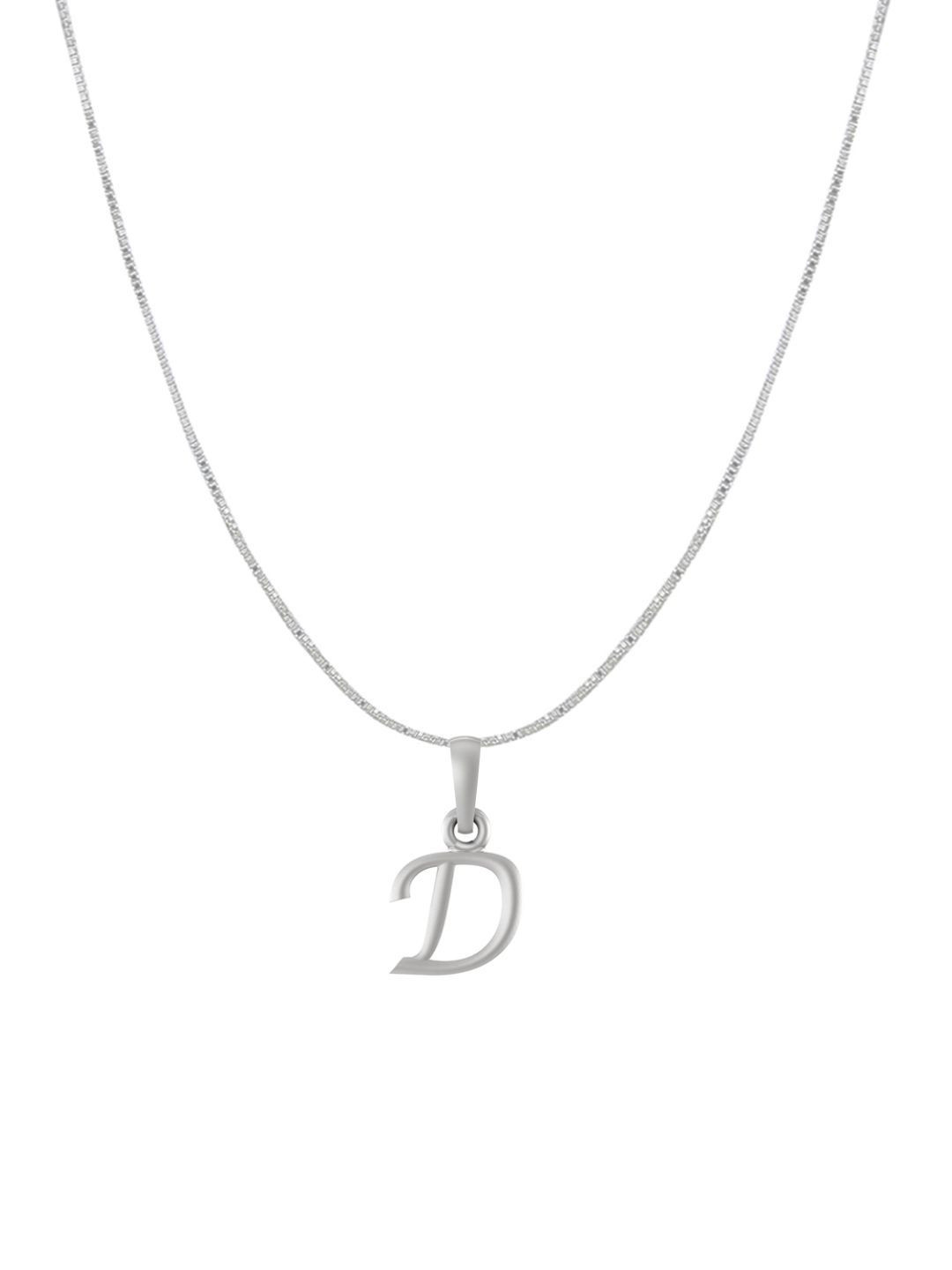 Metronaut 92.5 Sterling Silver D Alphabet Pendant with Box Chain
