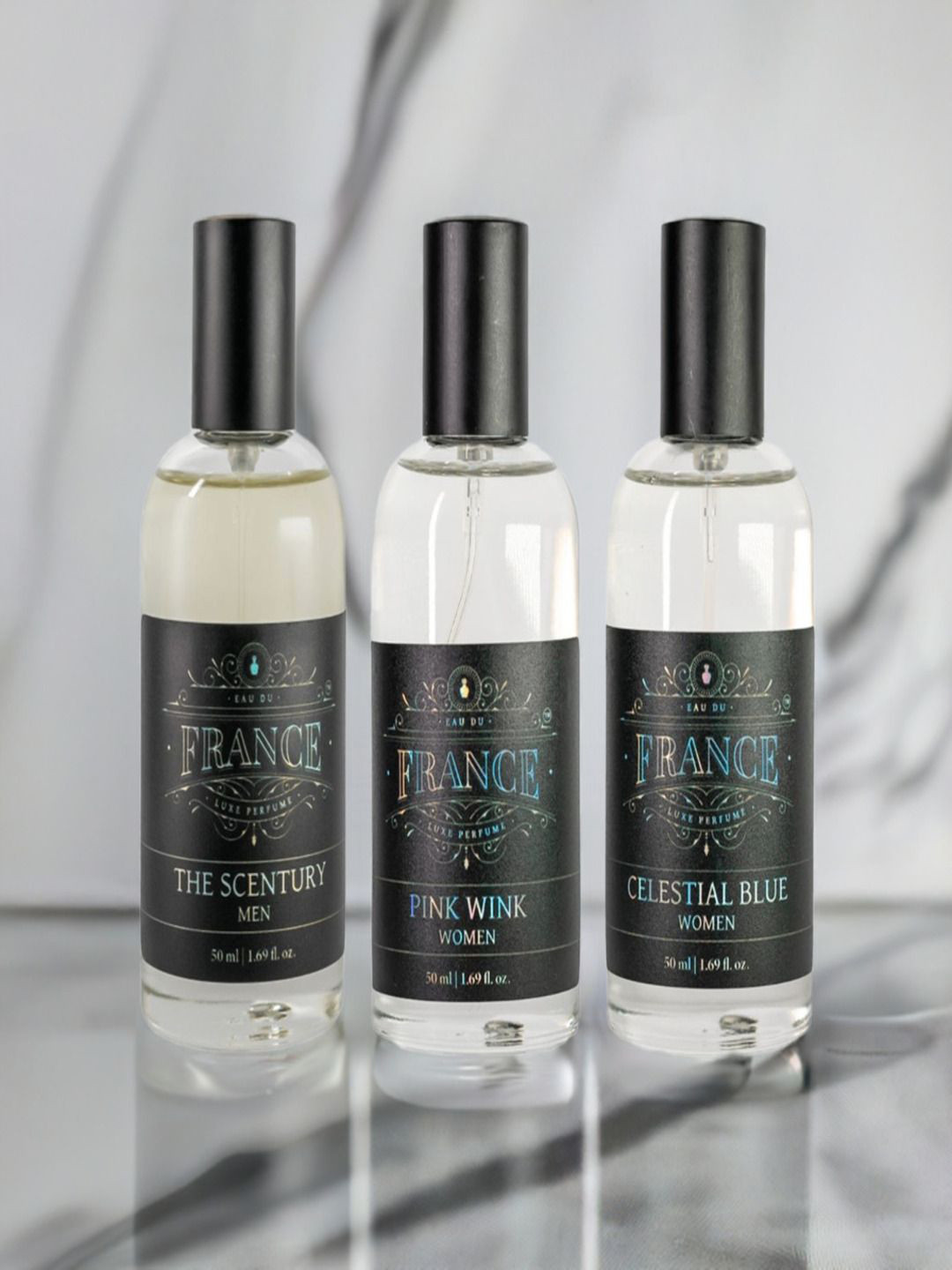 Eau DuFrance Set Of 3 The Scentury Pink Wink & Celestial Blue EDP- 50 ml Each