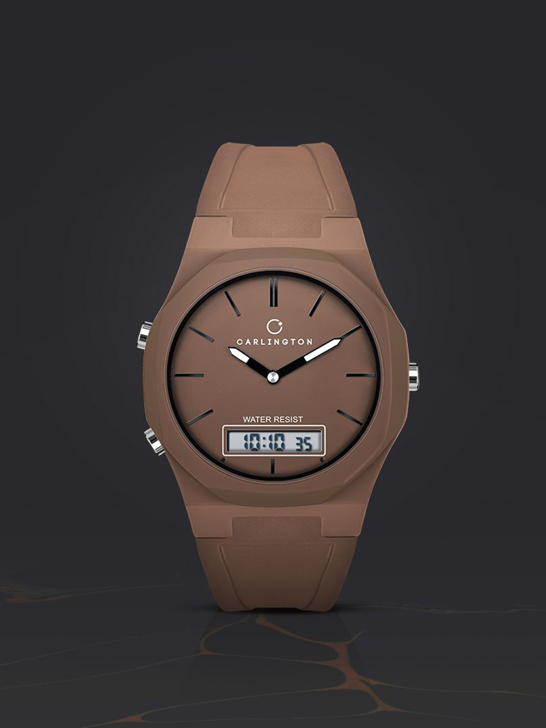 CARLINGTON Men Dial & Straps Analogue and Digital Multi Function Watch Endurance 9145 Brown