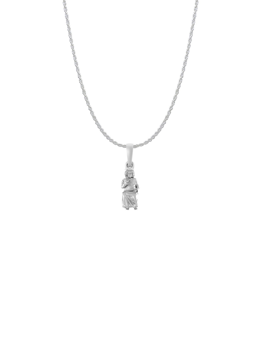 Metronaut 92.5 Sterling Silver Satya Sai Goddess Pendant with Rope Chain