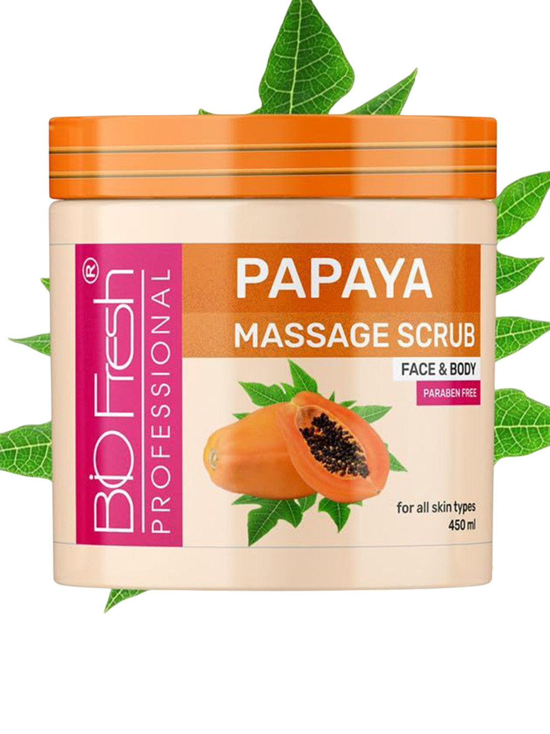 BIOFRESH Papaya Massage Face & Body Scrub - 450 ml