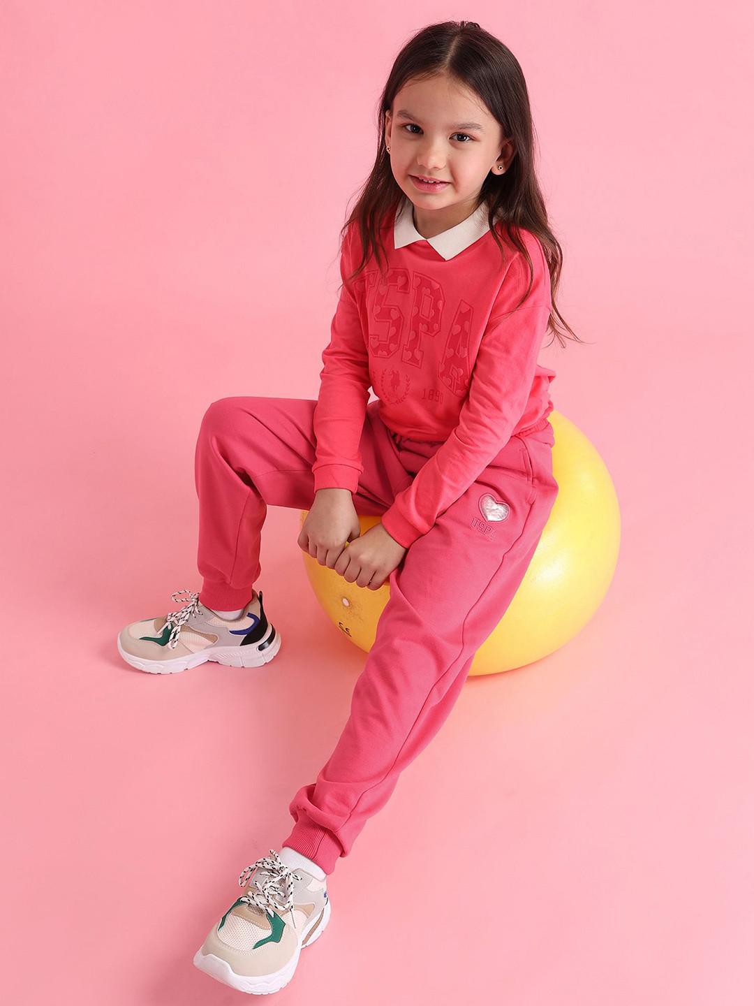 U.S. Polo Assn. Kids Girls Minimal Logo Embroidered Joggers