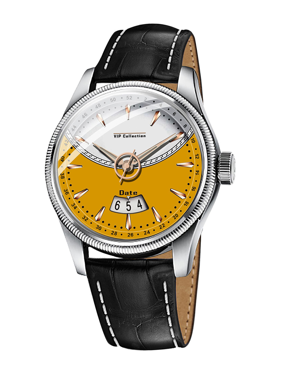 DOUBLERUN Men Dial & Leather Bracelet Style Straps Analogue Multi Function Watch H05N9026