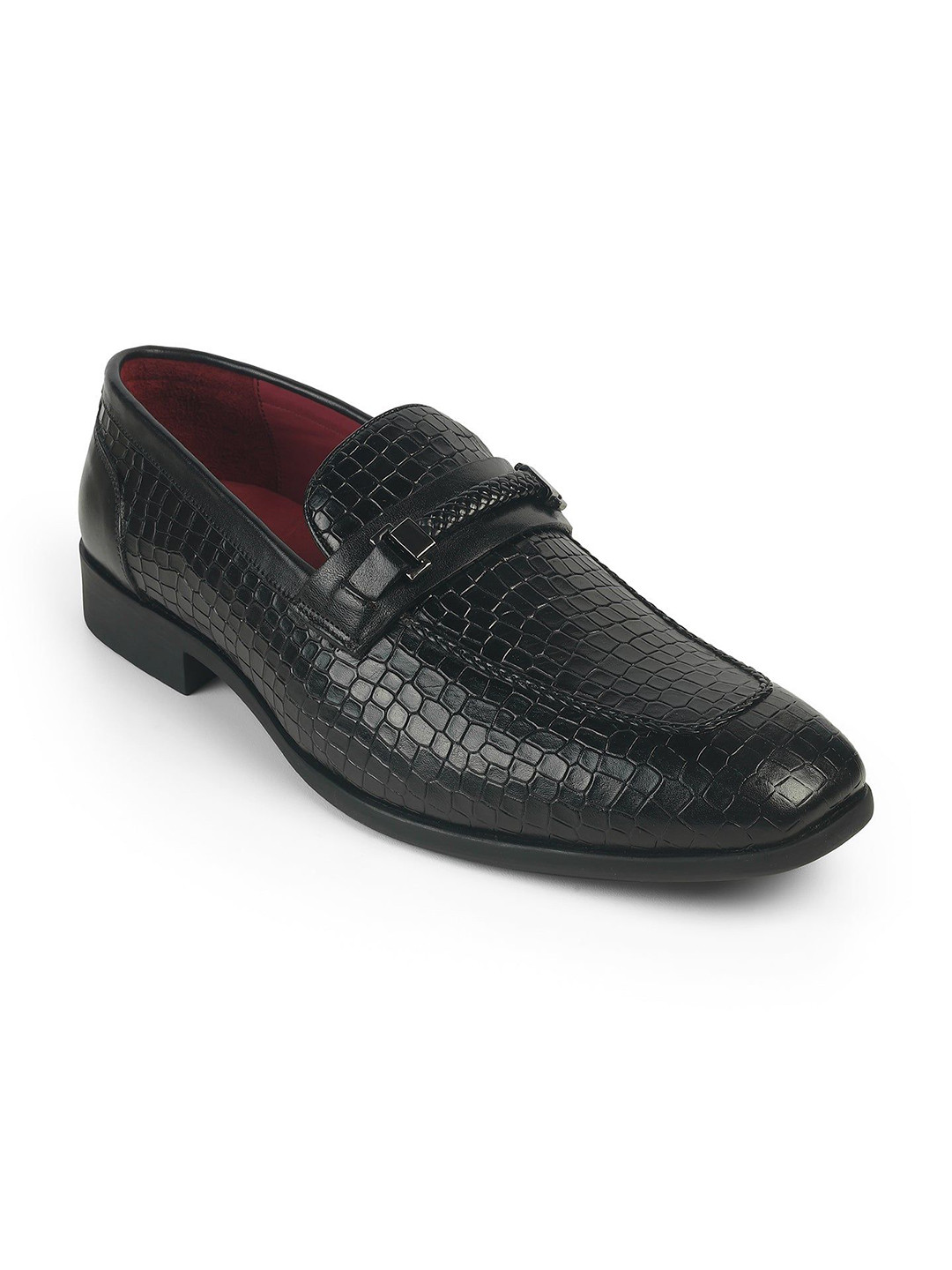 Tresmode Sweb Black Men Leather Loafers