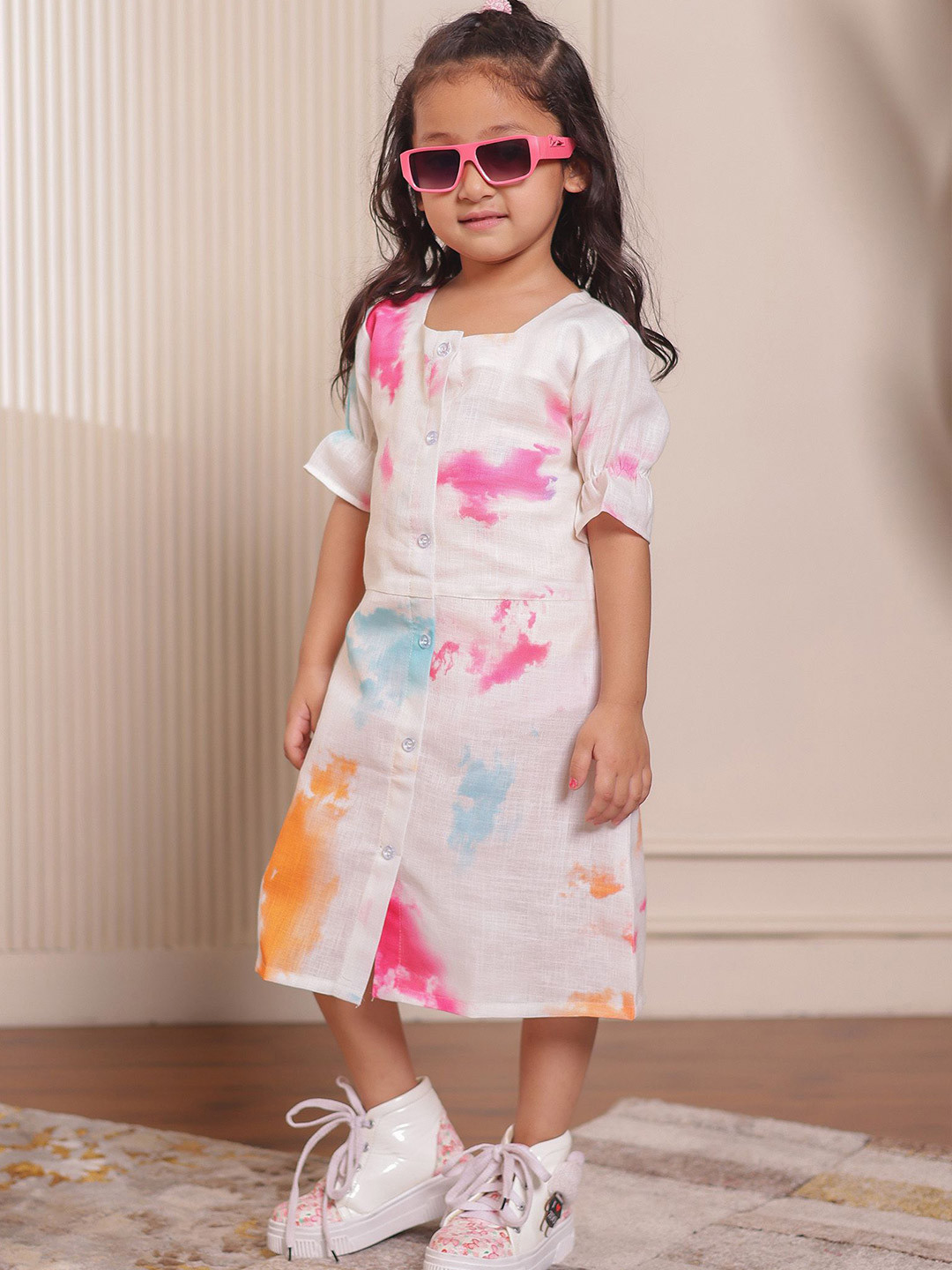 Stuffie Land Girls Tie and Dye A-Line Dress